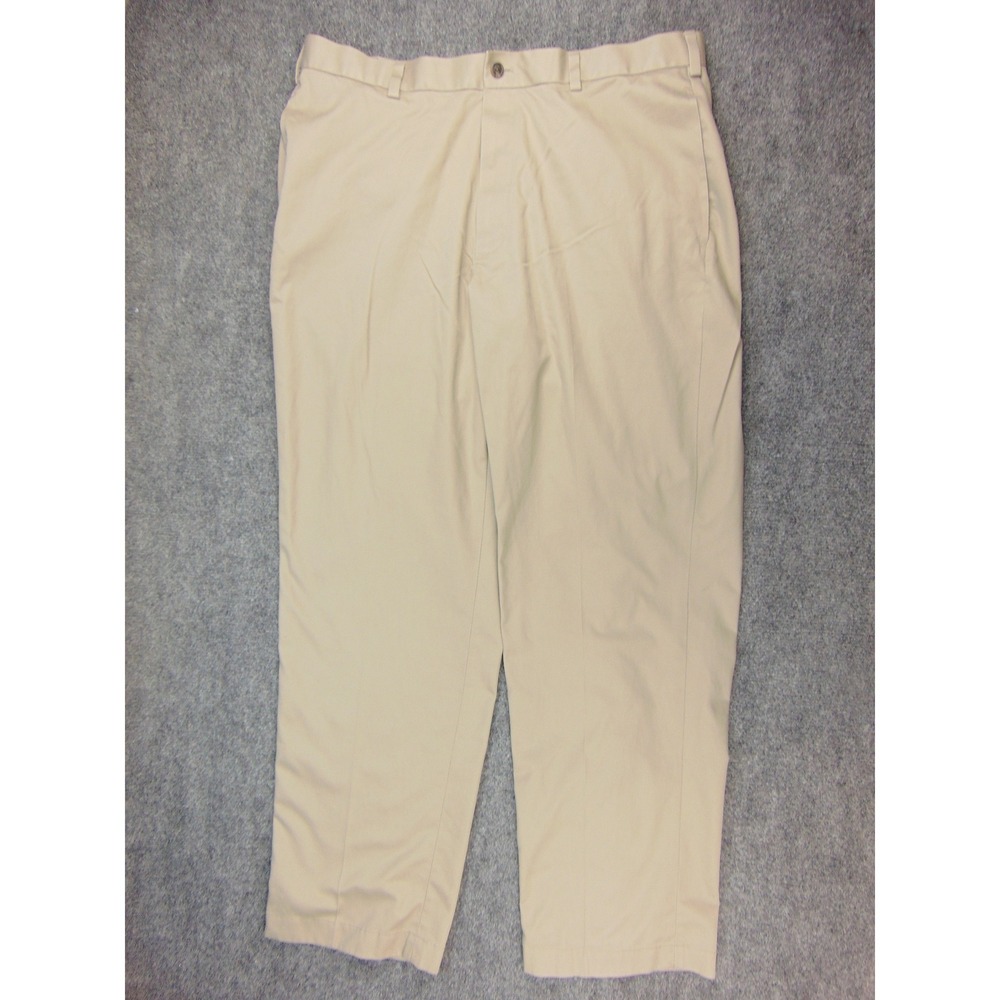 Brooks Brothers Hudson Chino Men 38x32 Tan Solid Cotton Preppy Ivy League Office